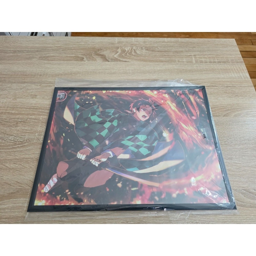 Demon Slayer Tanjiro Kamado Framed Wall‎ Art Anime Kimetsu no Yaiba Poster Black